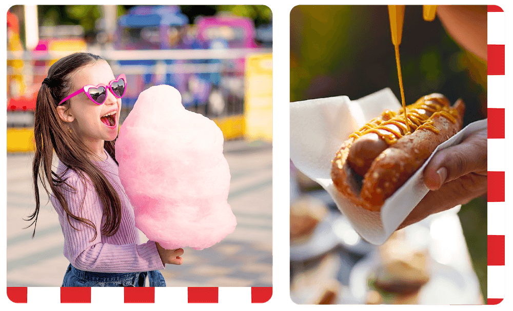 Little girl holding Cotton candy.