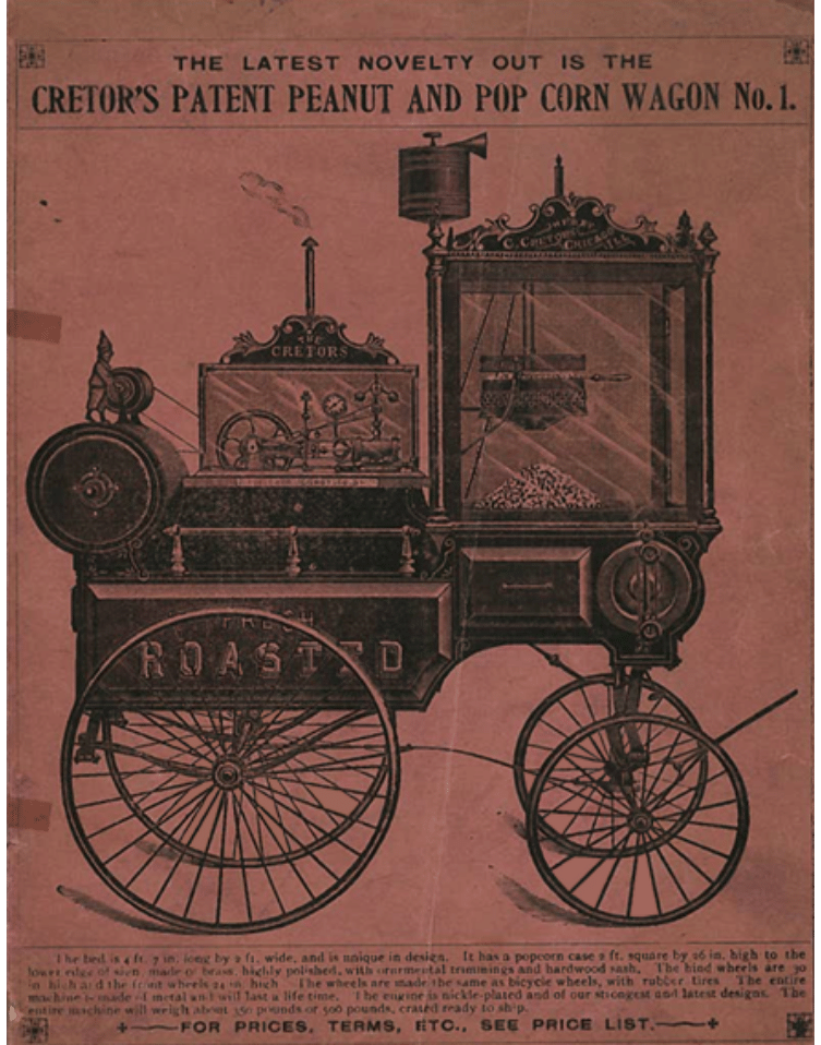 1892 Cretor's Patent Peanut and Pop corn Wagon No.1