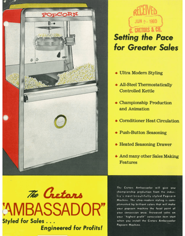 1960 Cretors Ambassador Popper Brochure