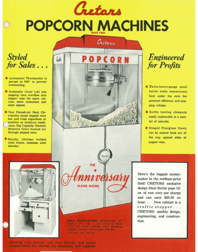 1960 Cretors Ambassador Popper Brochure