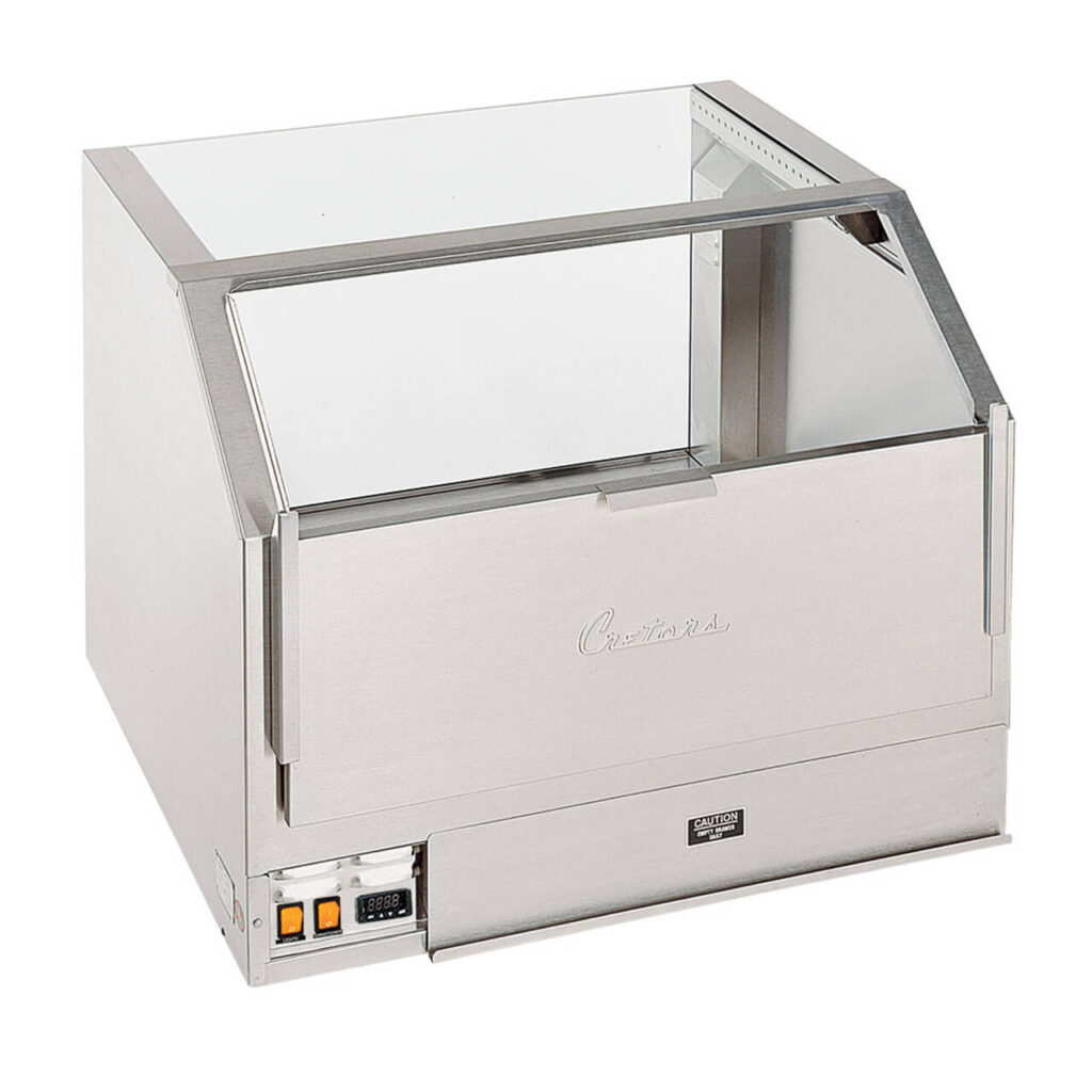 36" Counter Showcase Cornditioner Cabinet Stainless Steel Front (glass front shown)