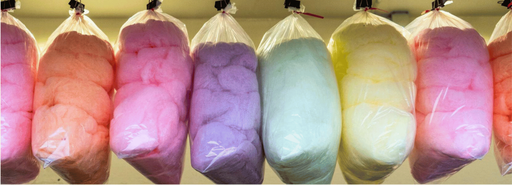 Cotton candy in bags