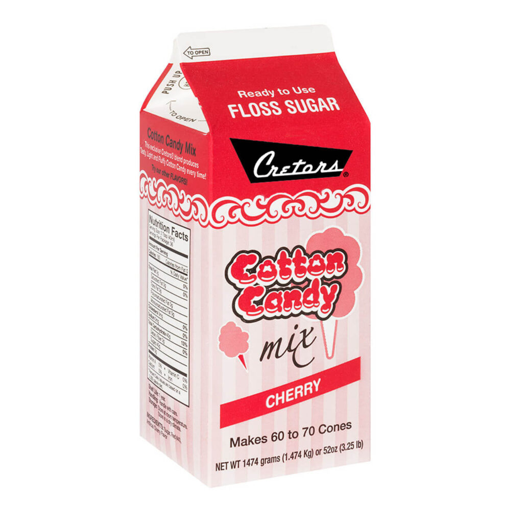 Cotton Candy Floss - Cherry 6 units 3.25 lb each/case for agritourism concessions