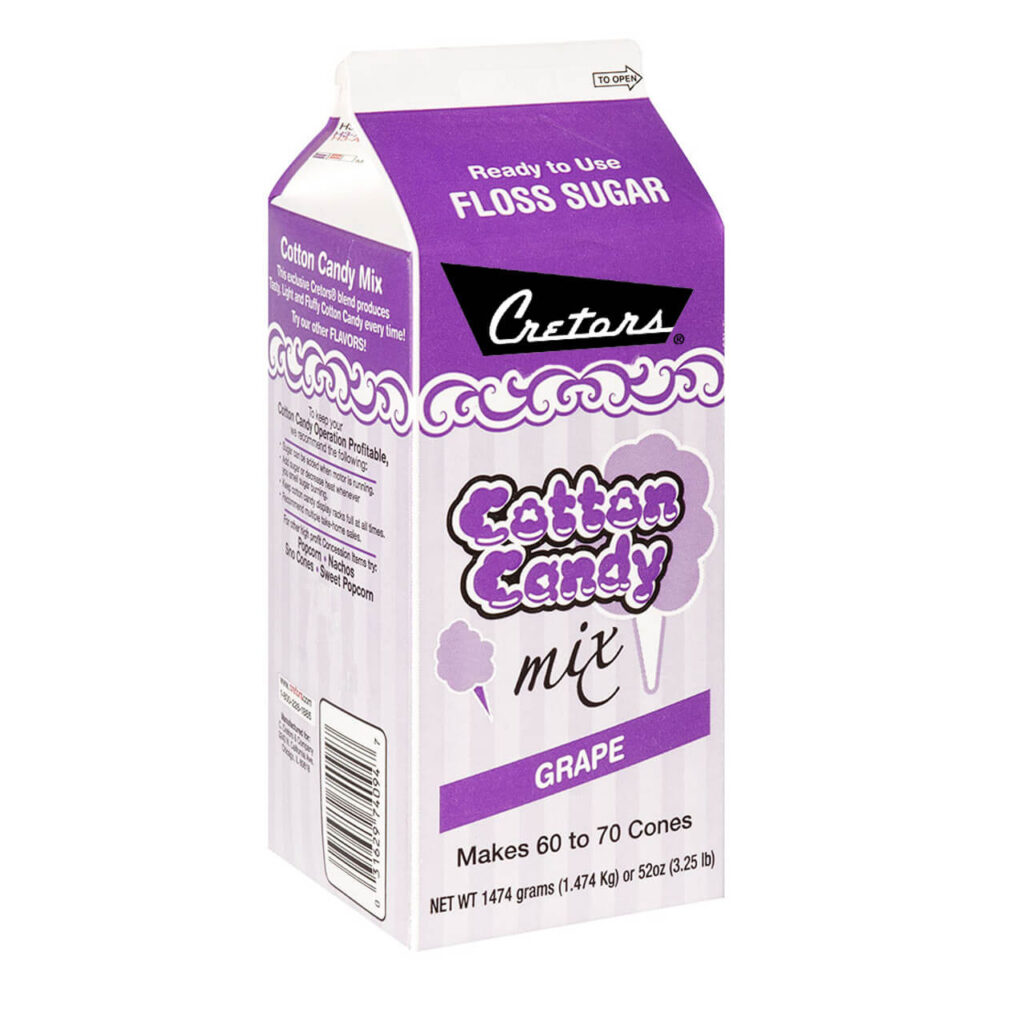 Cotton Candy Floss - Grape 6 units 3.25 lb each/case for agritourism concessions