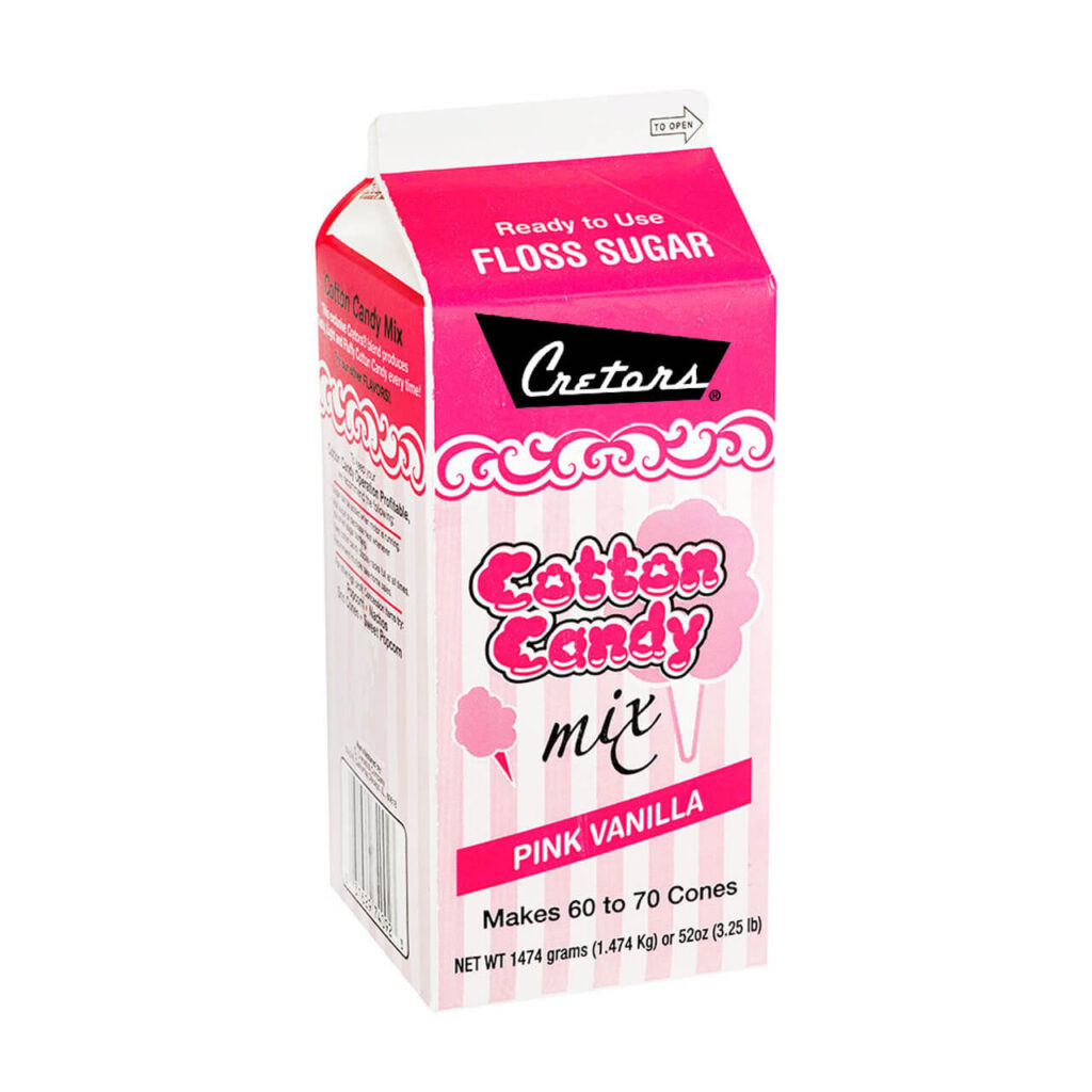 Cotton Candy Floss - Pink Vanilla 6 units 3.25 lb each/case for agritourism concessions