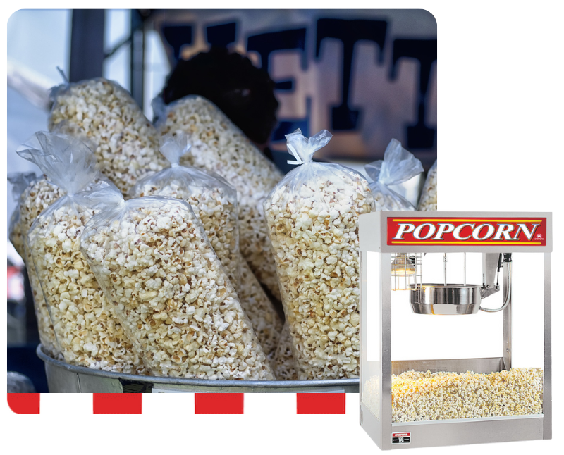 snack bar concession equipment with popcorn for sale